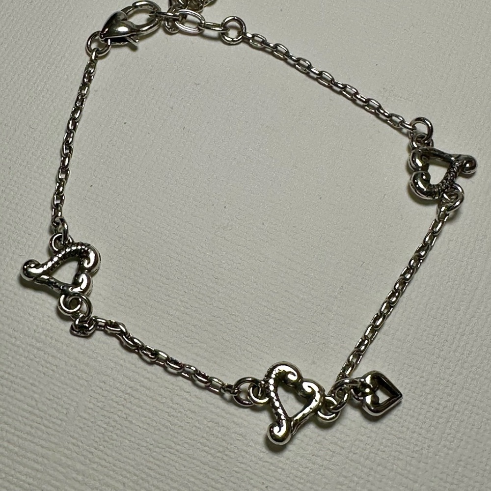 Brighton Collectibles: Elegant Silver Heart Ankle Bracelet